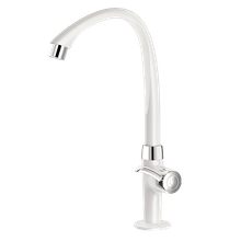 Torneira para cozinha de mesa alta móvel 1/2" ABS Línea branco/cromado Tigre #300000666