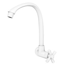 Torneira para cozinha parede alta movel 1/2"-3/4" ABS Cross branco Tigre #300000470