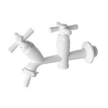 Torneira para tanque/maquina 1/2"-3/4" ABS Cross branco Tigre #300000453