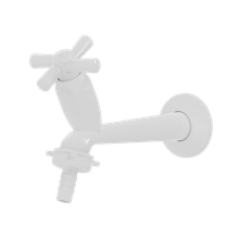 Torneira 15cm tanque bico mangueira Cross branco 1/2"-3/4" Tigre #300000457