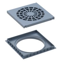 Grelha quadrada para veículo leve 35cm X 35cm PVC cinza Tigre #27801374