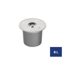 Lixeira de embutir de 8 litros inox 304 escovado com balde interno de plástico tramontina 94518/000