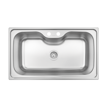 Pia de sobrepor Morgana Maxi 86x50x21cm inox 304 acetinado com válvula 4.1/2" tramontina 93801/122