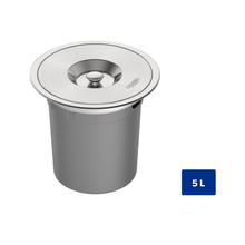 Lixeira de embutir de 5 litros inox 304 escovado com balde interno de plástico tramontina 94518/005