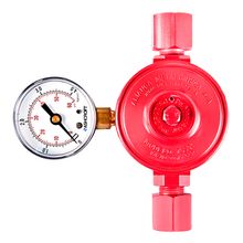 Regulador industrial vermelho 76501/02 GLP 9kg com manometro Alianca #53864