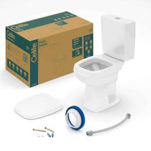 Kit bacia com caixa, assento PP Soft Close e complementos de instalação City branco Celite #1207230012300