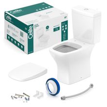 Kit bacia Rimless com caixa, assento PP Soft Close e complementos de instalação Vip branco Celite #1977230012300
